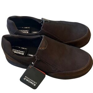 Rockport Works Dark Brown Slip On Shoes Mens 11.5